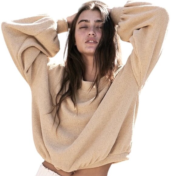 Free People FP Beach Nilla Cream Happy Pullover Sweater Size XS - Picture 5 of 6
